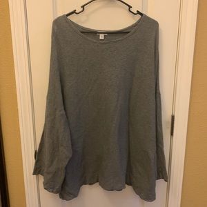 Pure Jill Boat Neck Long Sleeve Side Pockets Gray Sweater Womens Size XL…